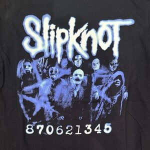 Slipknot Black Graphic Band Tee with Blue Print